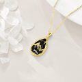 wholesale Gold 925 Sterling Silver Black Onyx Mountain & Bears Pendant Necklace for Women Gifts-0-4