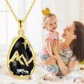 wholesale Gold 925 Sterling Silver Black Onyx Mountain & Bears Pendant Necklace for Women Gifts-0-5