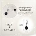 wholesale 925 Sterling Silver Teardrop Black Stone Leverback Drop Dangle Earrings-0-1