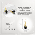 wholesale Gold-Plated 925 Sterling Silver Black Onyx Angel Wings Dangle Earrings for Women and Girls-0-1
