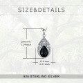 wholesale 925 Sterling Silver Black Labradorite Tree of Life Teardrop Pendant Necklace for Women-0-1