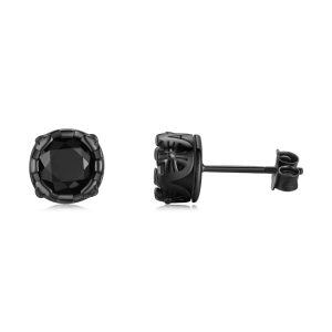 Sterling Silver Black Onyx Stud Earring-0