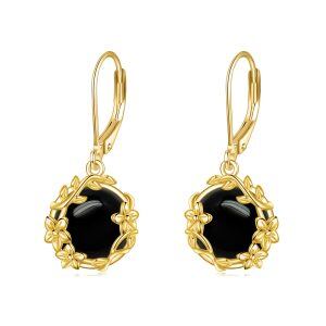 Sterling Silver Filigree Boho Onyx Dangle Earrings-0