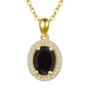 Sterling Silver Onyx Pendant Necklace-0