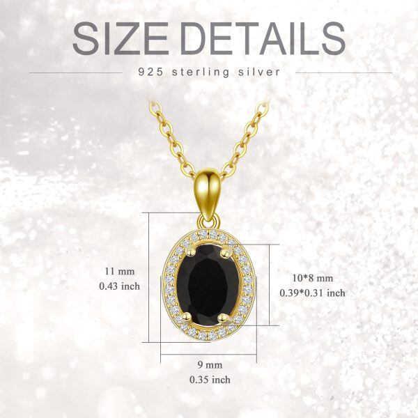 Sterling Silver Onyx Pendant Necklace-1