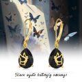wholesale 925 Sterling Silver Black Stone Butterfly Drop Earrings Jewelry for Women Girlfriends-0-5
