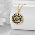 wholesale 925 Sterling Silver Gold Plated Moonstone & Black Onyx Star of David Pendant Necklace for Women s-0-4