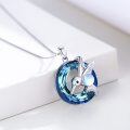 wholesale 925 Sterling Silver Blue Moonstone Hummingbird Pendant Necklaces for Women s-0-4