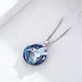 wholesale 925 Sterling Silver Blue Moonstone Hummingbird Pendant Necklaces for Women s-0-5