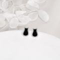 wholesale 925 Sterling Silver Black Cat Stud Earrings with Cubic Zirconia - Fashion s for Women-0-3