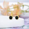 wholesale 925 Sterling Silver & Black Onyx Celtic Knot Drop Earrings w/ 18k Gold Plated Boho Filigree-0-3