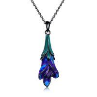 wholesale 925 Sterling Silver Metal Tulip Pendant Necklace - Unique Gifts for Women and Girls- Black Rhodium Plated