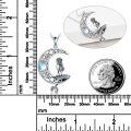 wholesale 925 Sterling Silver Moonstone Mermaid Pendant Necklace for Women Girls Crescent Moon Gift-0-1