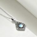 wholesale 925 Sterling Silver Blue Moonstone Triquetra Pendant Necklaces for Women-0-3