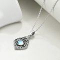 wholesale 925 Sterling Silver Blue Moonstone Triquetra Pendant Necklaces for Women-0-4