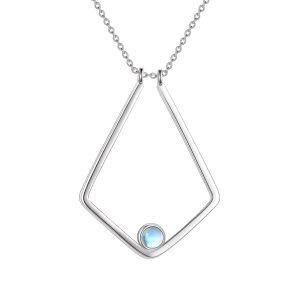 Sterling Silver Ring Keeper Pendant Necklace with Moonstone-0