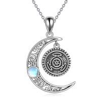 wholesale 925 Sterling Silver Moonstone Hecate Pendant Necklace for Women- Oxidized/Oxidised