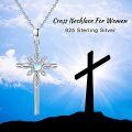wholesale 925 Sterling Silver Celtic Cross Necklace with Moonstone for Teen Girls' Holiday Gift-0-5