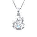 wholesale 925 Sterling Silver Heart-Shaped Swarovski Crystal Swan Pendant Necklace for Women and Girls Birthdays Gifts-0-0