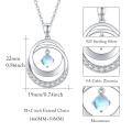 wholesale 925 Sterling Silver Blue Opalite Mother-Daughter Interlocking Circles Pendant Necklaces Gift Set-0-1