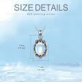 wholesale 925 Sterling Silver Rainbow Moonstone Flower Pendant Necklaces s for Women Girls Mom's Day Presents-0-1
