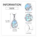 wholesale 925 Sterling Silver Blue Moonstone Elephant Teardrop Pendant Necklace for Women-0-1