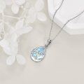 wholesale 925 Sterling Silver Blue Moonstone Elephant Teardrop Pendant Necklace for Women-0-3