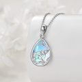 wholesale 925 Sterling Silver Blue Moonstone Elephant Teardrop Pendant Necklace for Women-0-4