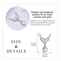 wholesale 925 Sterling Silver Mermaid Tail Heart Shape Blue Stone Vintage Jewelry Necklaces for Women-0-1