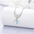 wholesale 925 Sterling Silver Mermaid Tail Heart Shape Blue Stone Vintage Jewelry Necklaces for Women-0-3