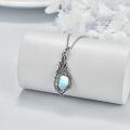 wholesale 925 Sterling Silver Rainbow Moonstone Dragon Wing Necklace for Women Girls-0-3