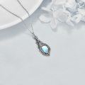 wholesale 925 Sterling Silver Rainbow Moonstone Dragon Wing Necklace for Women Girls-0-4