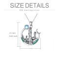 wholesale 925 Sterling Silver Cactus & Crescent Moon Pendant w/ Blue Simulated Moonstone for Women's Necklaces Gifts-0-1