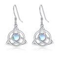 wholesale 925 Sterling Silver Moonstone Celtic Knot Earrings - Hypoallergenic Lucky Jewelry for Women and Girls-0-0