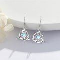 wholesale 925 Sterling Silver Moonstone Celtic Knot Earrings - Hypoallergenic Lucky Jewelry for Women and Girls-0-4