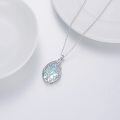 wholesale 925 Sterling Silver Blue Moonstone Teardrop Tree of Life Pendant Necklace for Women and Girls-0-3