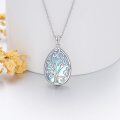 wholesale 925 Sterling Silver Blue Moonstone Teardrop Tree of Life Pendant Necklace for Women and Girls-0-4