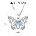 wholesale 925 Sterling Silver Blue Moonstone Butterfly Pendant Necklace for Women-0-1
