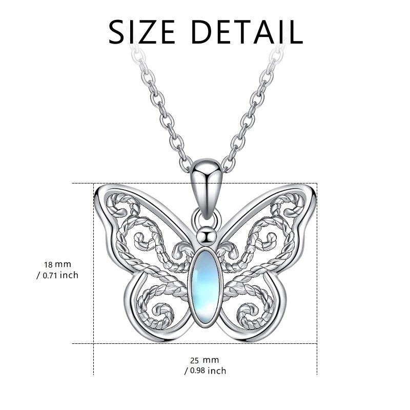 Women's 12 Birthstone Butterfly Heart Jewelry Set - 925 Sterling Silver Necklace/Earrings/Ring/Bracelet, Created Zircon Gemstone