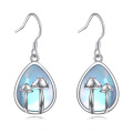 wholesale 925 Sterling Silver Blue Opal Simulated Mushroom Moon Magic Drop Earrings for Women Gifts Jewelry-0-0