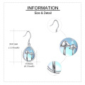 wholesale 925 Sterling Silver Blue Opal Simulated Mushroom Moon Magic Drop Earrings for Women Gifts Jewelry-0-1