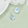 wholesale 925 Sterling Silver Blue Opal Simulated Mushroom Moon Magic Drop Earrings for Women Gifts Jewelry-0-3