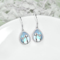 wholesale 925 Sterling Silver Blue Opal Simulated Mushroom Moon Magic Drop Earrings for Women Gifts Jewelry-0-4