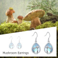 wholesale 925 Sterling Silver Blue Opal Simulated Mushroom Moon Magic Drop Earrings for Women Gifts Jewelry-0-5