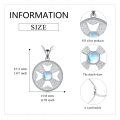 wholesale 925 Sterling Silver Moonstone Round Cross Pendant Necklace with 18+2 Chain-0-1