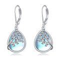 wholesale 925 Sterling Silver Teardrop Blue Mother of Pearl Tree Branch Earrings for Women Girls-0-0