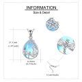 wholesale 925 Sterling Silver Teardrop Moonstone Pendant with Dragonfly Design for Women  48 Chain Length-0-1