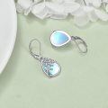 wholesale 925 Sterling Silver Teardrop Blue Mother of Pearl Tree Branch Earrings for Women Girls-0-4