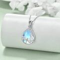 wholesale 925 Sterling Silver Teardrop Moonstone Pendant with Dragonfly Design for Women  48 Chain Length-0-3