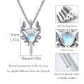 wholesale 925 Sterling Silver Dragon & Sword with Blue Moonstone Pendant Necklace for Women-0-1